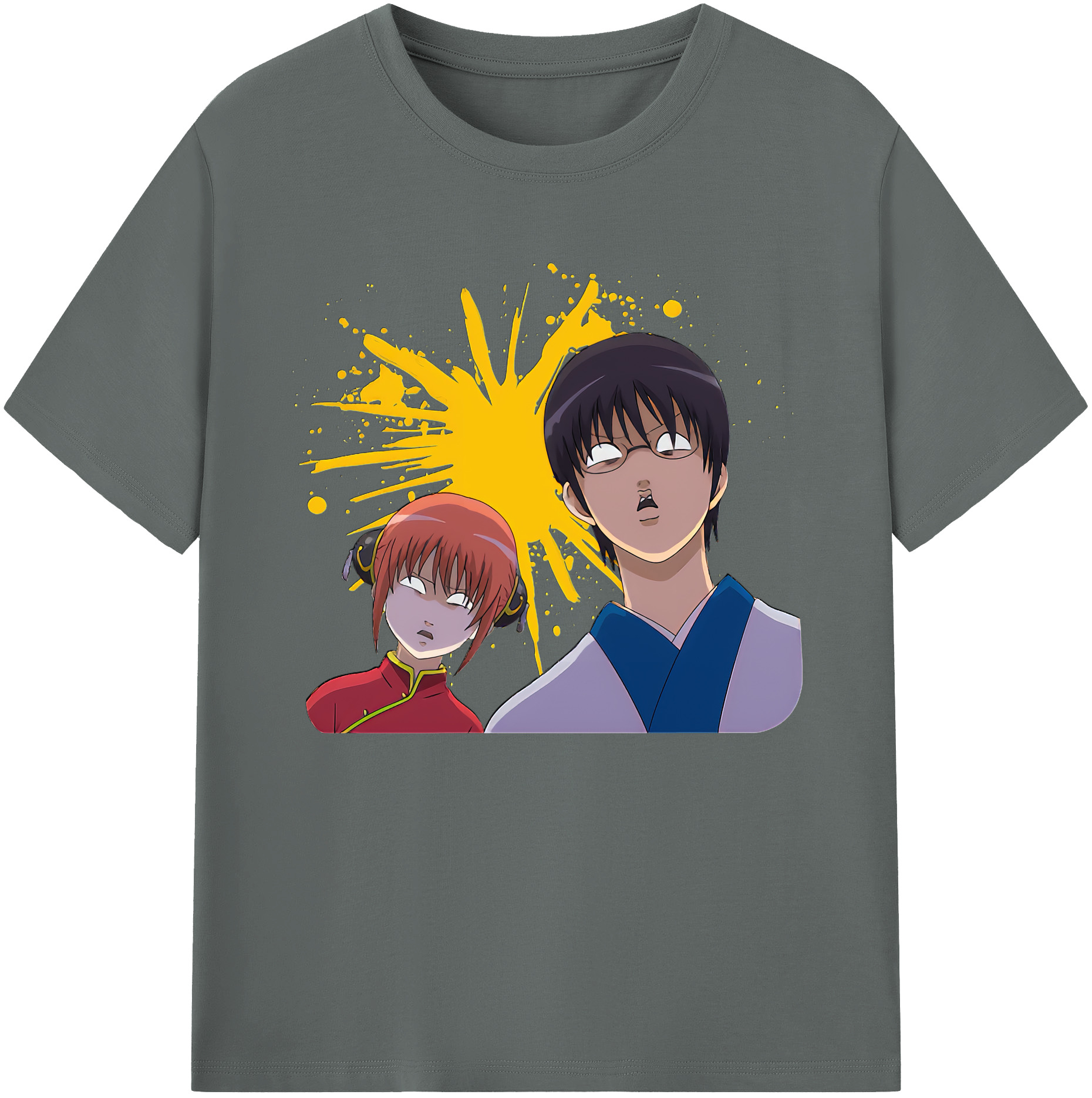 （画像用） ぎんたま 坂田銀時（さかたぎんとき） 神楽 志村新八（しむら しんぱち） GINTAMA Sakata Gintoki Kagura Shimura Shinpachi 綿100％ メンズ半袖Tシャツ｜肌触りやわらか＆通気性